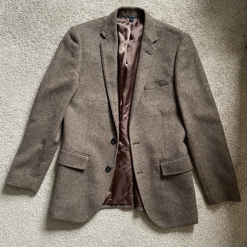 Brown Men's Wool Blend Blazer - Classic Tailored Fit